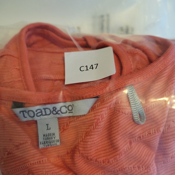 Toad and Co Womens Crinkle Organic Cotton Tank Midi Dress Size Large Orange - Picture 6 of 9